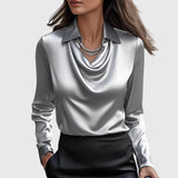 Lúcia – Blusa elegante em cetim brilhante
