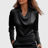 Lúcia – Blusa elegante em cetim brilhante