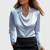 Lúcia – Blusa elegante em cetim brilhante
