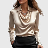 Lúcia – Blusa elegante em cetim brilhante